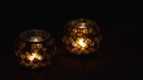 Glass Orb Candles Stock Footage 49976024