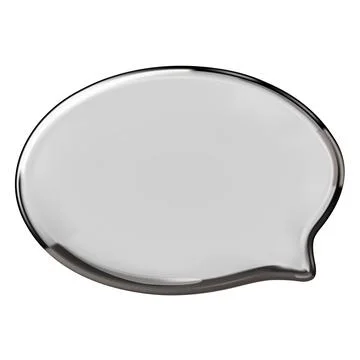 Glass oval empty speech bubble 3D vector icon, realistic volume transparent Illustrazione stock