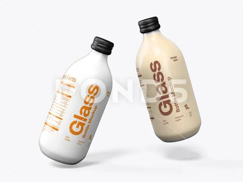 Glass Packaging Bottle Mockup PSD Template
