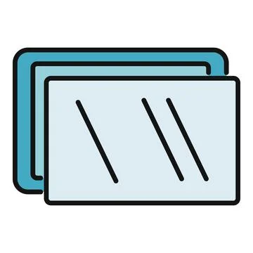 Glass pane construction material icon with reflection Stockillustratie