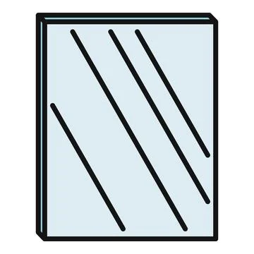 Glass pane with reflection icon graphic illustration イラスト素材