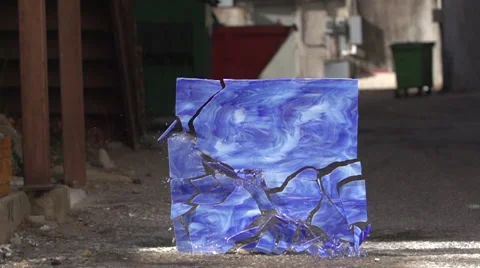 Glass Pane Shattering at 480fps Video stock 44265788