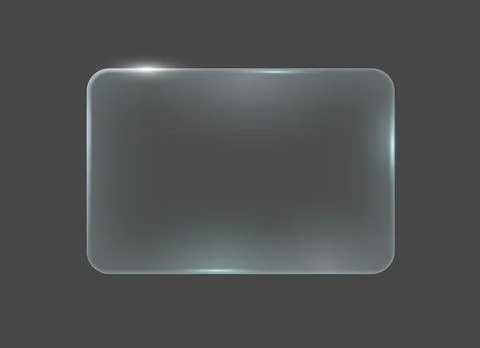 Glass panel with smooth edges on dark background Stock Illustration