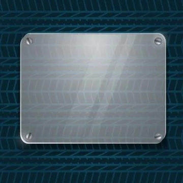 Glass panel with tire background Stock Illustration