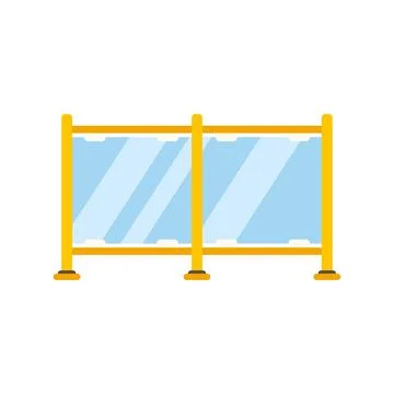 Glass partition flat design modern office element Stock Illustration
