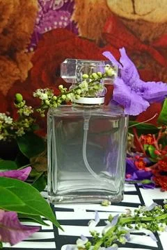 Glass perfume bottle Stock Photos
