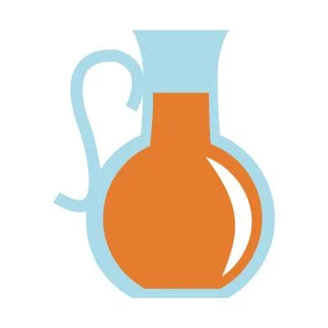 Glass pitcher with beverage icon Stock Illustration