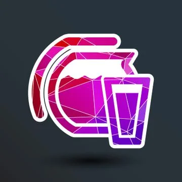 Glass pitcher logo  vector icon compote juice Stock Illustration
