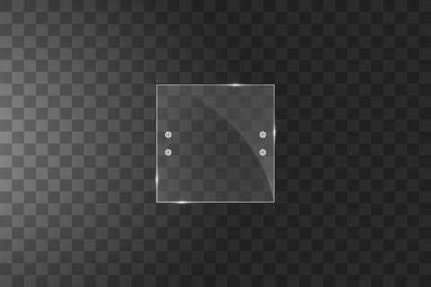 Glass plate are installed. Vector glass banner on a transparent background Stock Illustration