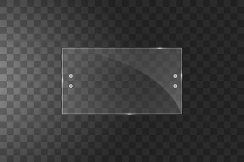 Glass plate are installed. Vector glass banner on a transparent background イラスト素材