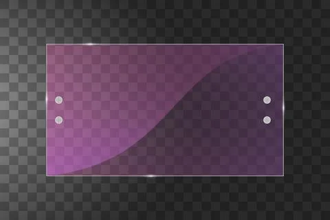 Glass plate are installed. Vector rectangle glass banner on a transparent Stock Illustration