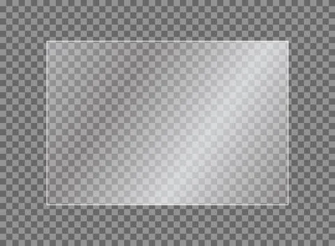Glass plate icon in flat style. Realistic window vector illustration on iso.. Stock Illustration