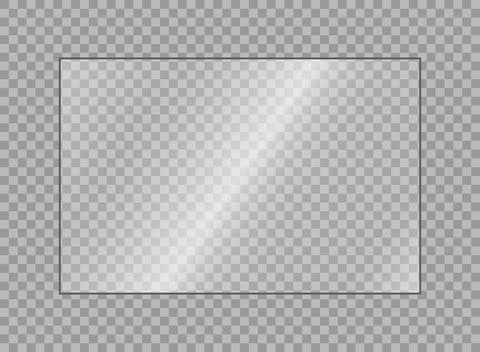 Glass plate icon in flat style. Realistic window vector illustration on iso.. Stock-Illustration