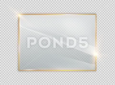 Glass plate on transparent background, clear glass showcase