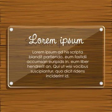 Glass plate on wooden background, vector illustration Stock Illustration