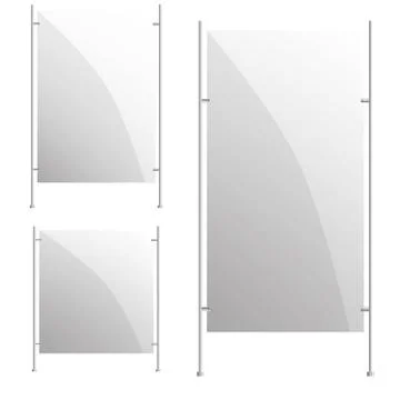 Glass plates are installed. Vector glass banners on a transparent background Stock-Illustration