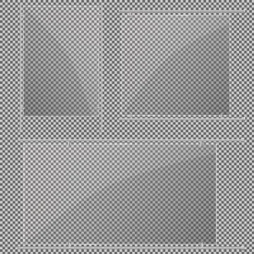 Glass plates are installed. Vector glass banners on a transparent background Stock-Illustration