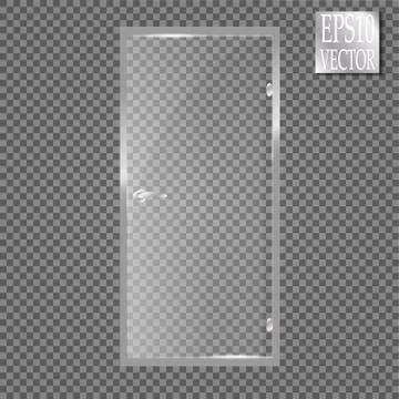 Glass plates are installed. Vector glass banners on a transparent background. Stock Illustration