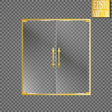 Glass plates are installed. Vector glass banners on a transparent background. Stock Illustration