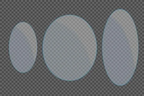 Glass plates are installed. Vector glass banners on a transparent background Stock-Illustration