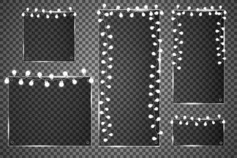 Glass plates are installed. Vector glass banners on a transparent background. Stock-Illustration