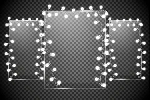 Glass plates are installed. Vector glass banners on a transparent background. Stock Illustration
