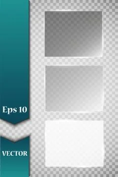 Glass plates are installed. Vector glass banners on a transparent background Stock-Illustration