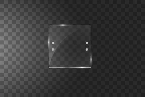 Glass plates are installed. Vector glass banners on a transparent background Stock Illustration