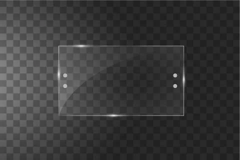 Glass plates are installed. Vector glass banners on a transparent background イラスト素材