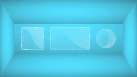 Glass plates are installed. Vector glass banners on a blue background. Glass Stock Illustration