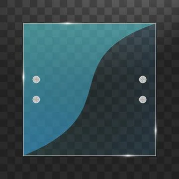 Glass plates are installed. Vector glass banners on a transparent background Stock Illustration