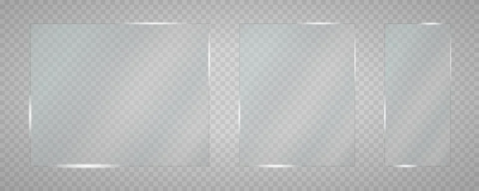 Glass plates are installed. Vector glass banners on a transparent background イラスト素材