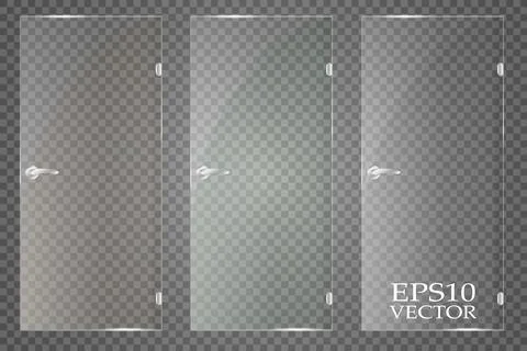 Glass plates are installed. Vector glass banners on a transparent background 스톡 일러스트