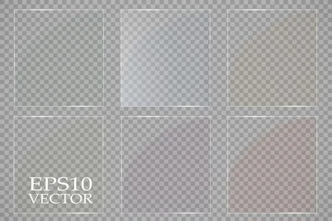 Glass plates are installed. Vector glass banners on a transparent background Stock-Illustration