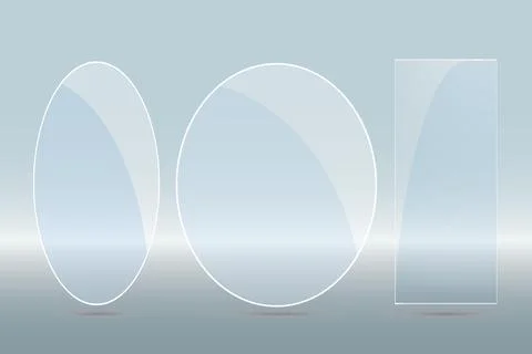 Glass plates are installed. Vector glass banners on a transparent background Stock-Illustration