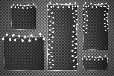 Glass plates are installed. Vector glass banners on a transparent background 库存插图