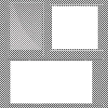 Glass plates are installed. Vector glass banners on a transparent background Stock Illustration