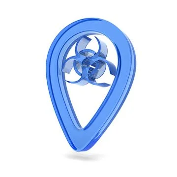 Glass pointer marker on white background. Isolated 3D illustration Illustrazione stock