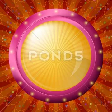 Glass porthole on red background Stock Illustration