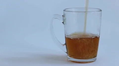 Glass pour tea Video stock 72380232