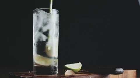Glass is poured with water 動画素材 70645684