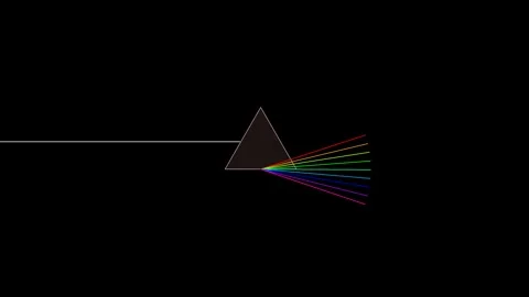 Glass prism light dispersion animation 4K Vídeos de archivo 336516602