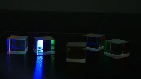 Glass Prisms Creating Light Colors Stock Footage 76039511