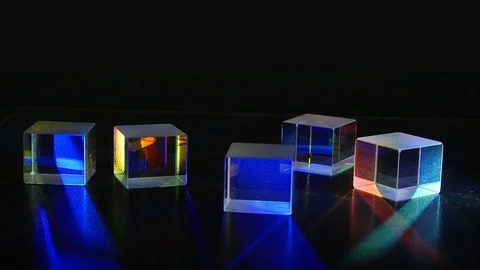 Glass Prisms Creating Light Colors Stock Footage 76039519