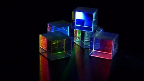 Glass Prisms Creating Light Colors Stock Footage 76039533