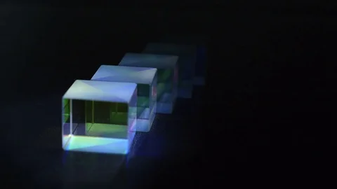 Glass Prisms Creating Light Colors Stock Footage 76039538