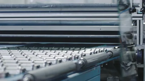 Glass processing and tempering process Stock Footage 232942921