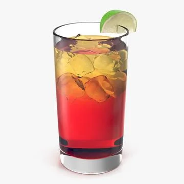 Glass of Punch with Lime 3D Model