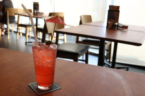 A glass of punch on table. Stock Photos