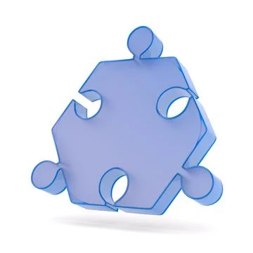 Glass puzzle on white background. Isolated 3D illustration Stock Illustration